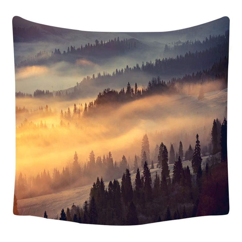 Tapeçaria de parede, paisagem à beira do lago, impressão de montanha 150x150cm