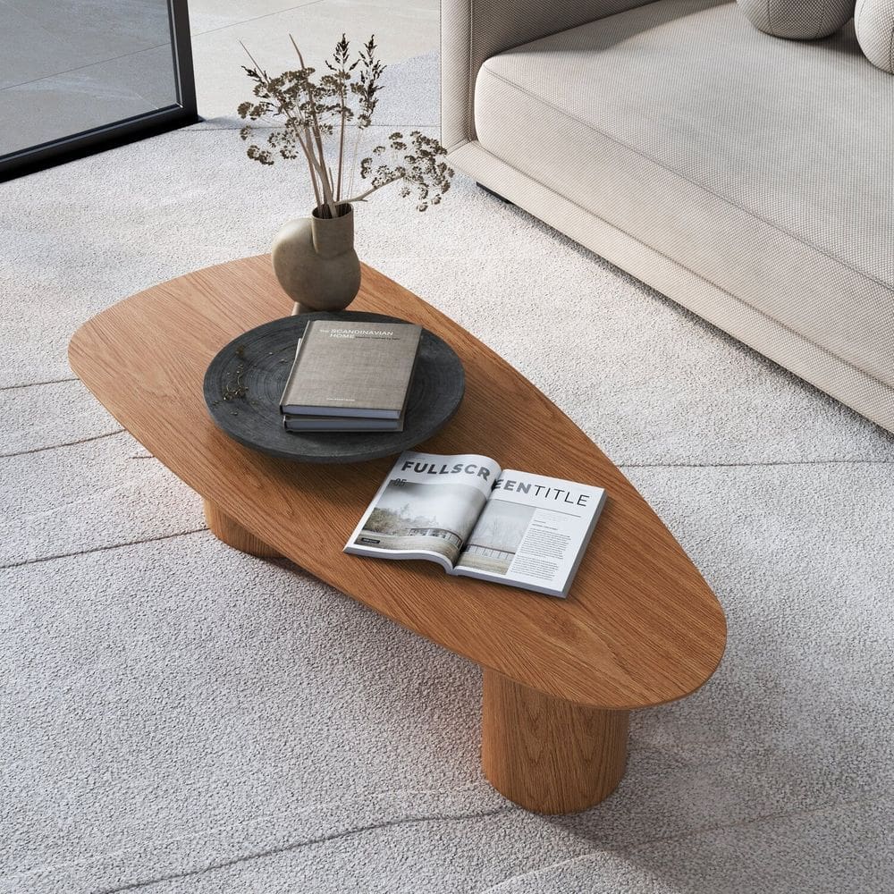 Mesa de Centro Gama Orgânica 135cm X 60cm X 35cm Natural/Carvalho