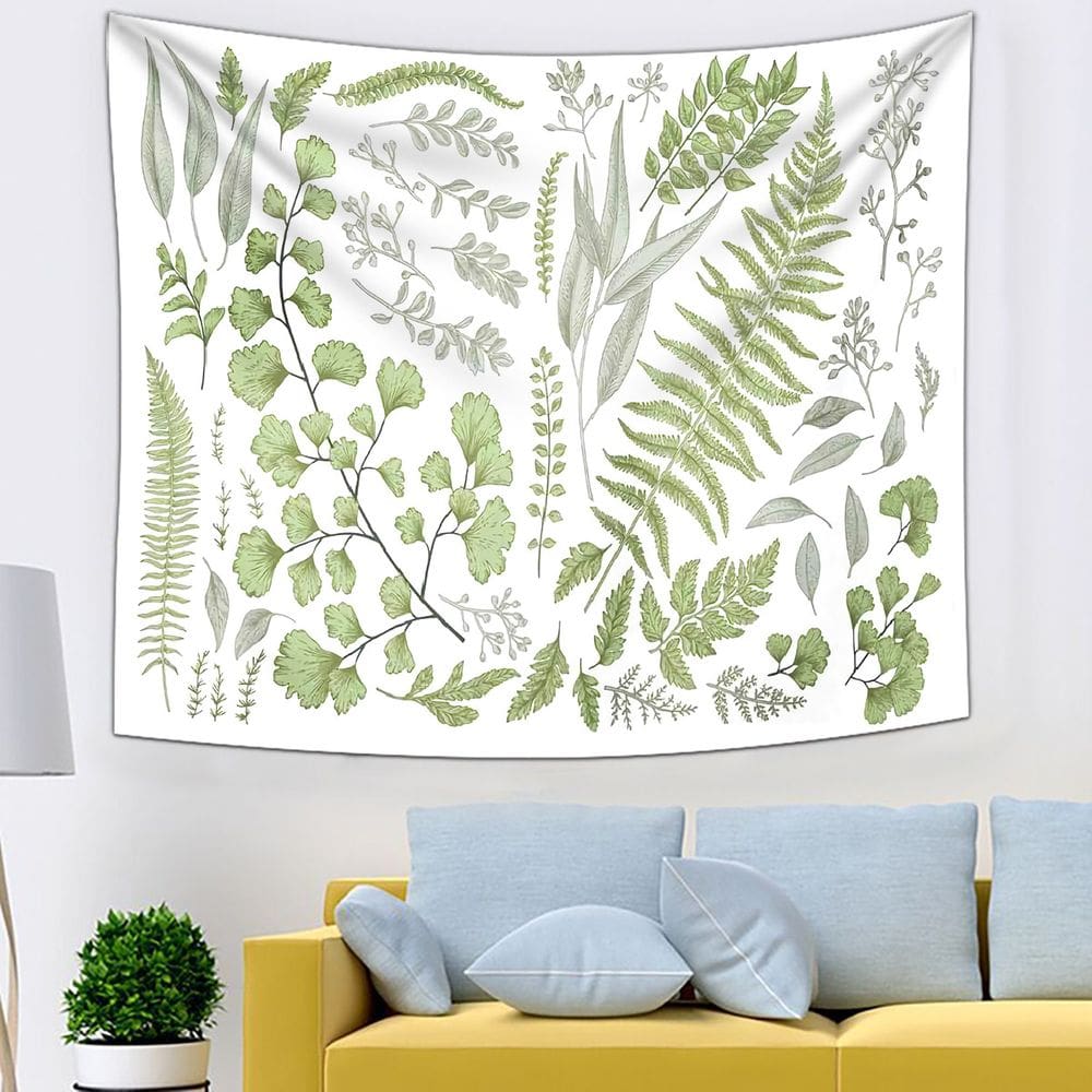 Microtecido de parede Tapeçaria Plant Flower Leaf 150x130cm