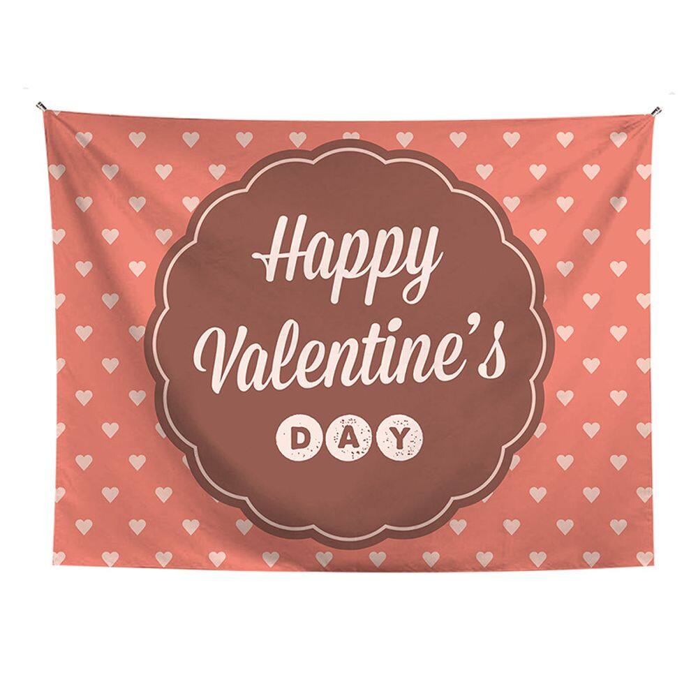 Tapeçaria: Feliz Dia dos Namorados, parede, 150x130cm, microtecido