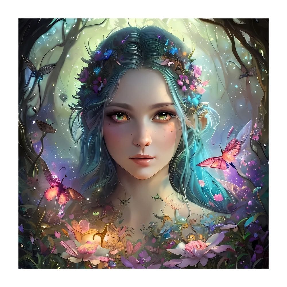 Tapeçaria Luminous Elf Girl Wall 150x130cm de fibra de microtecido