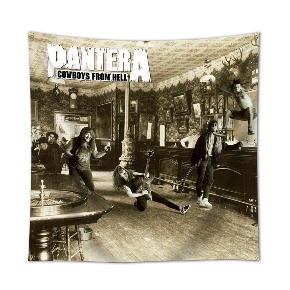 Tapeçaria Panteras Hells Flag Art Anime 90x90cm Poliéster