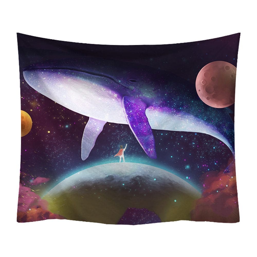 Tapeçaria Whale Wall Room Aesthetic 150x130cm, microtecido
