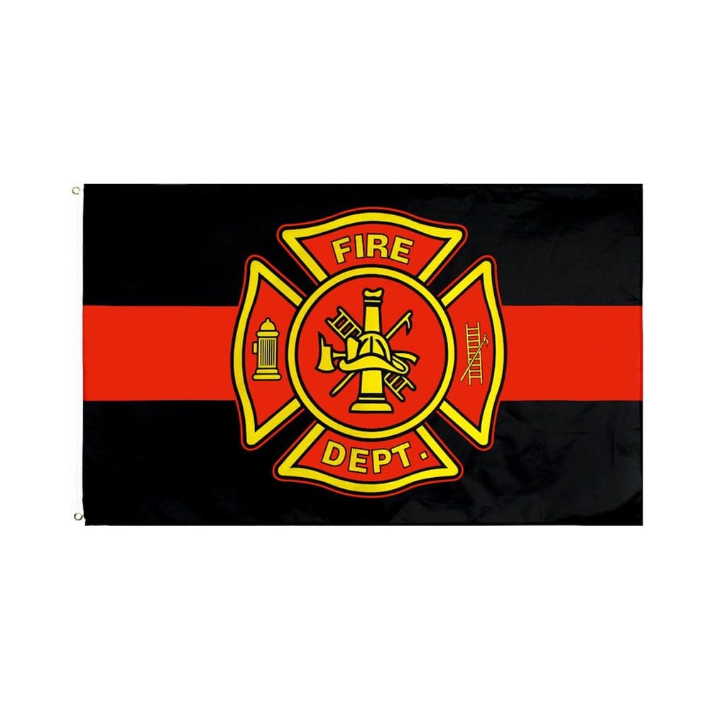 Tapeçaria Red Line Fire Dept Flag Art 150x90cm Poliéster