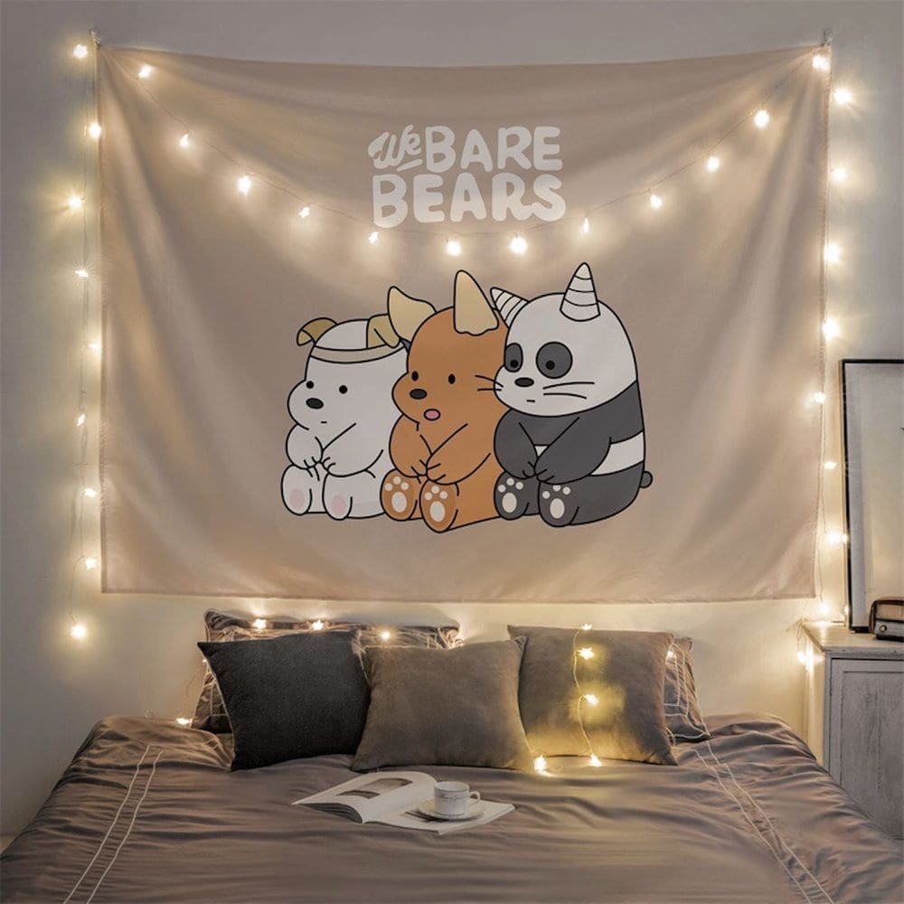 Tapeçaria Wes Bares Bears Anime Mangá Design H 100x72cm