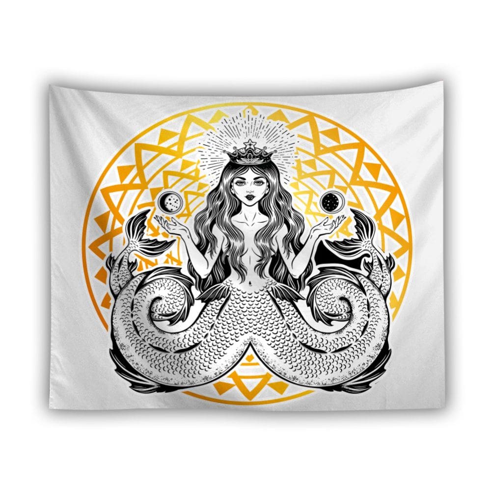 Tapeçaria Sun Stars Moon Mermaids Wall 150x150cm, microtecido