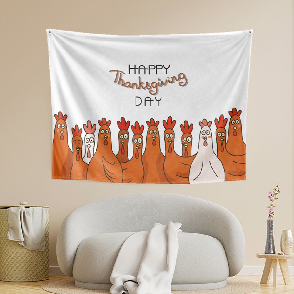 Tapeçaria Happy Thanksgwing Day Wall 150x130cm, microtecido