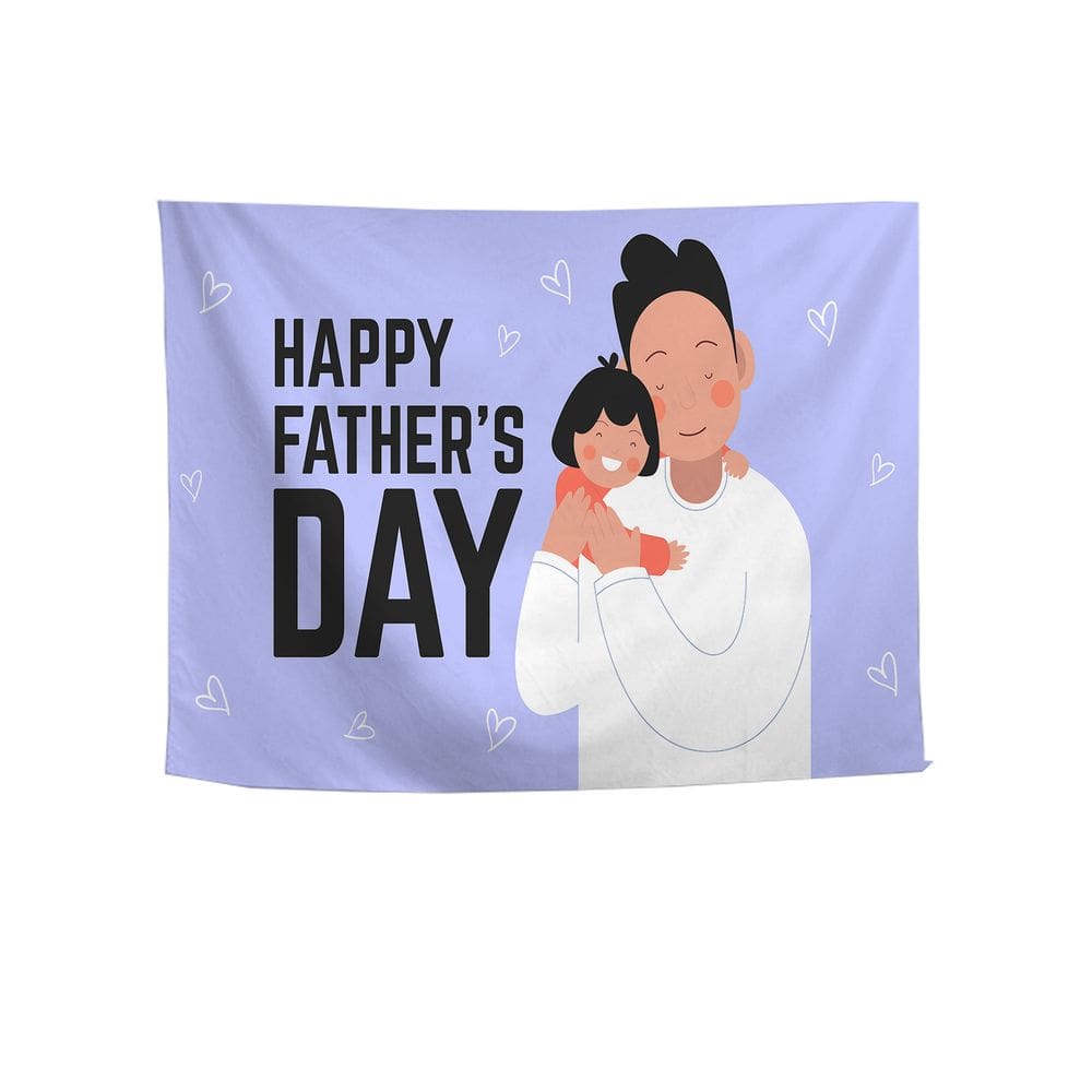 Tapeçaria Happy Fathers Day Room Aesthetic 150x100cm Poliéster