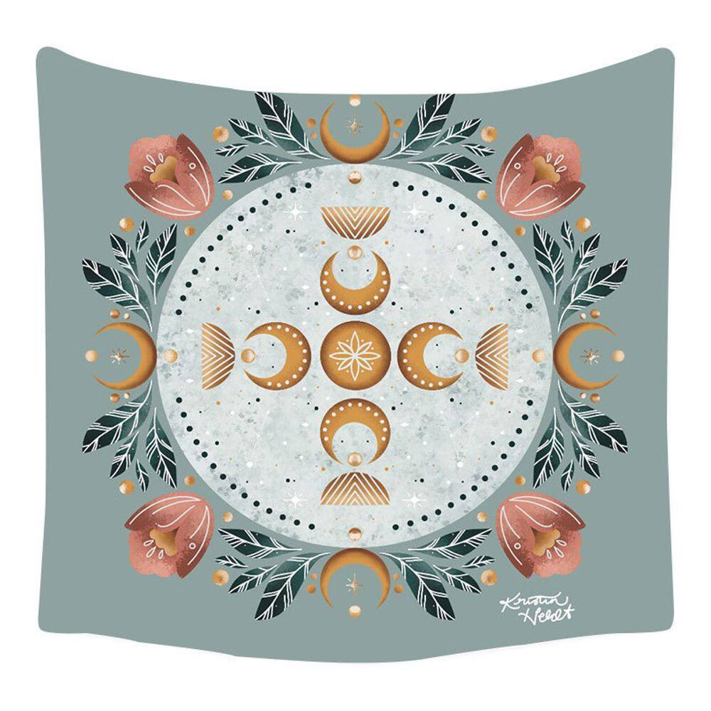 Tapeçaria Moon Wall Plant Painting 150x150cm Microfabric