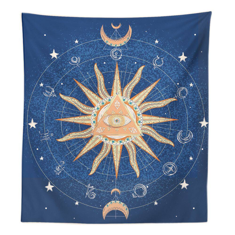 Tapeçaria colorida Star Moon Sun Wall 150x100cm, microtecido