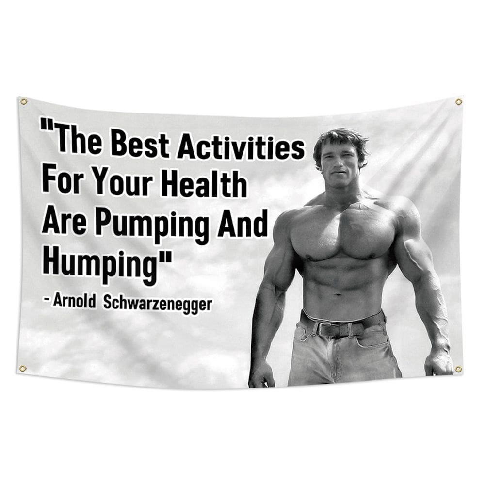 Tapeçaria Bandeira Art Arnold Schwarzenegger 90x150cm Poliéster