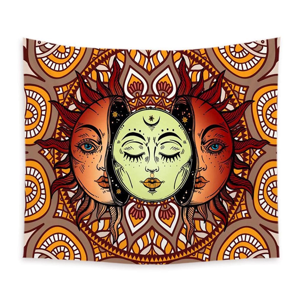 Tapeçaria Red Sun Wall 150x150cm de fibra de microtecido