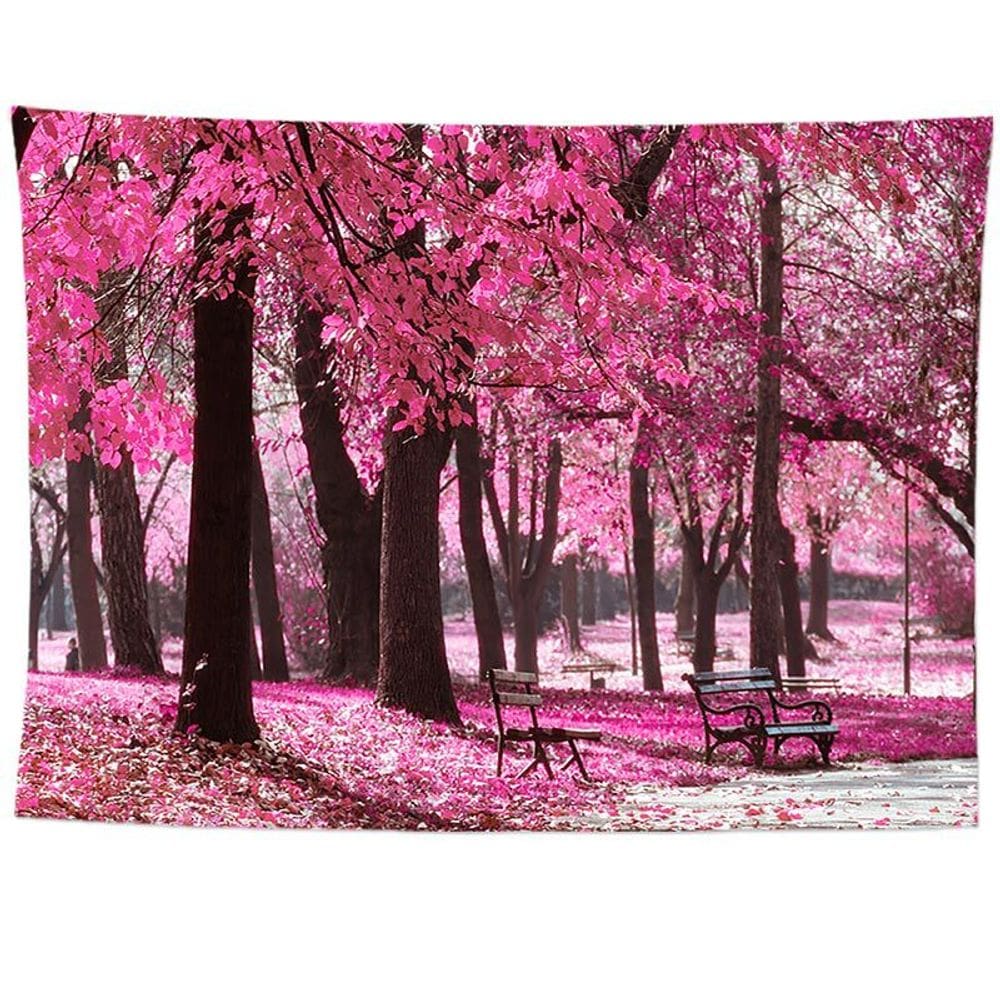 Tapeçaria de parede Cherry Blossom Landscape 150x130cm Microfabric