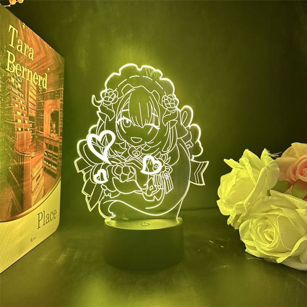 A luz noturna LED 3D Honkais afeta a mudança de cor das elísias