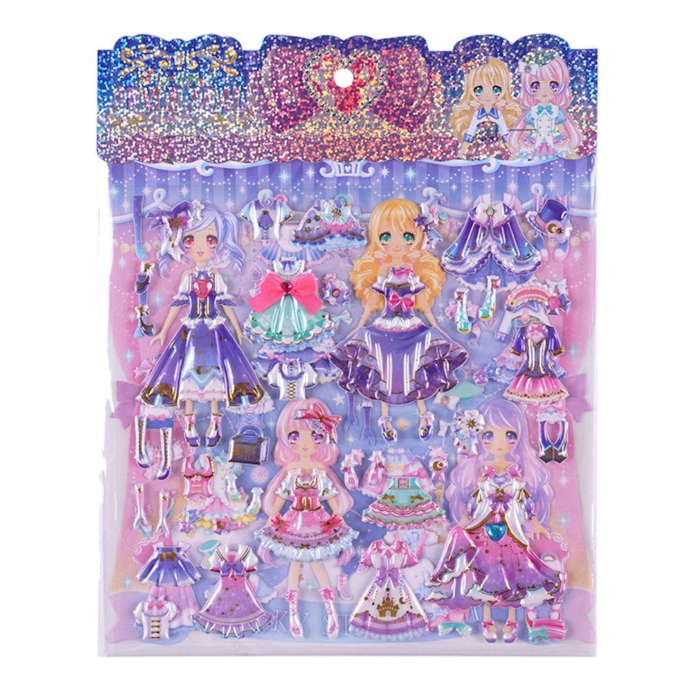 Adesivos Princess Dress-Up Large 3D Puffy Stick de dupla camada