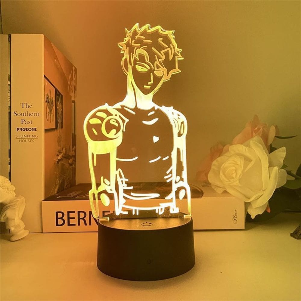 Luz noturna LED 3D Genos One Punch Man Color Changing