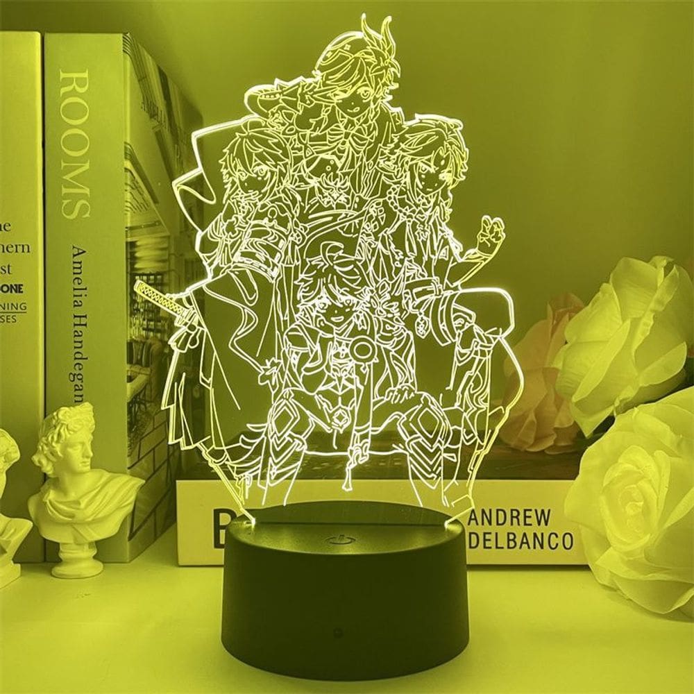 Luz noturna Plants vs Zombies Xiaos 3D com mudança de cor