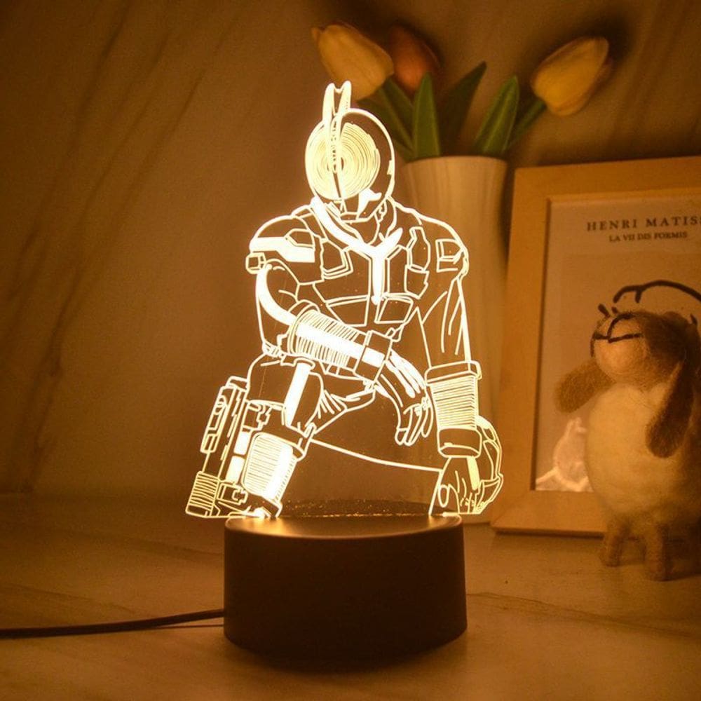 Luz noturna LED 3D Kamens Riders Faiz mudança de cor