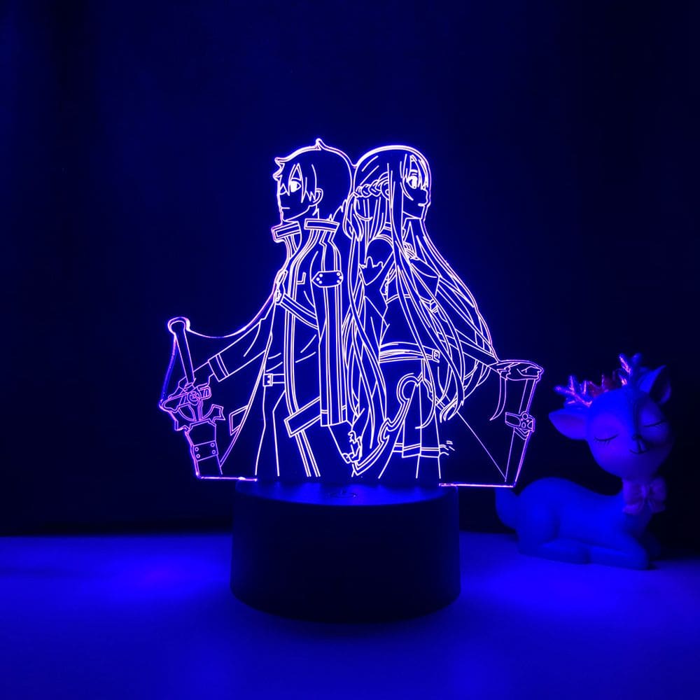 Luz noturna LED 3D Sword Art Online Kirito Color Changing