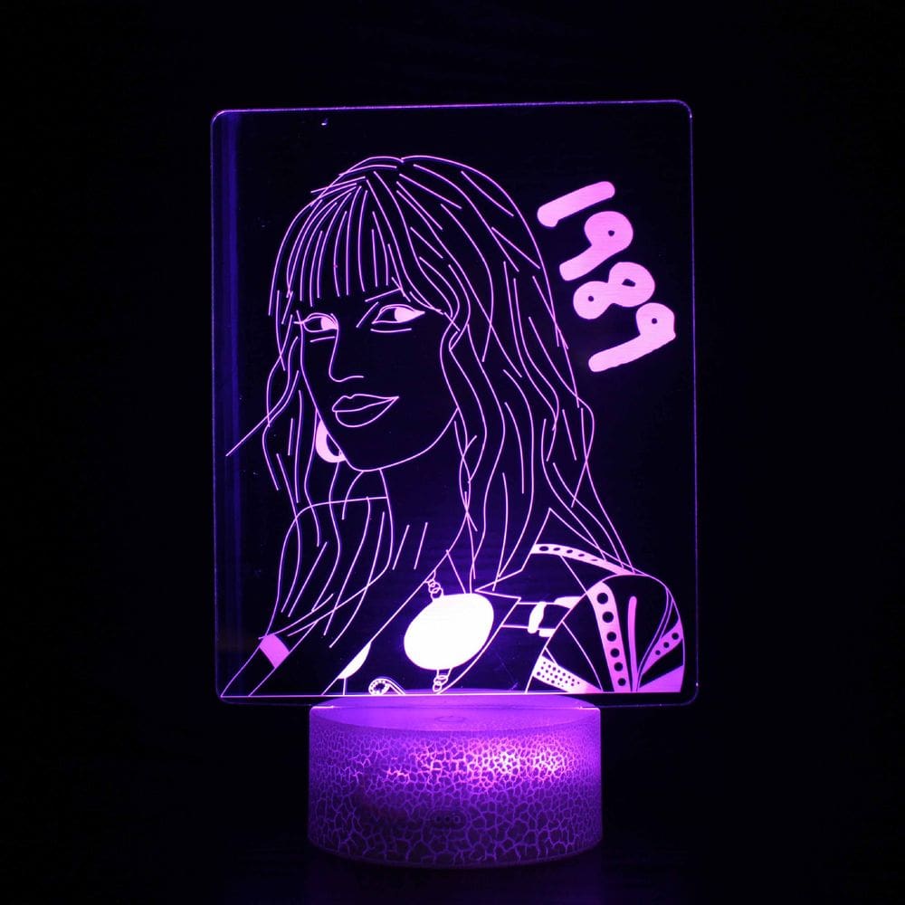 Luz noturna LED 3D que muda de cor para crianças Taylor Swift