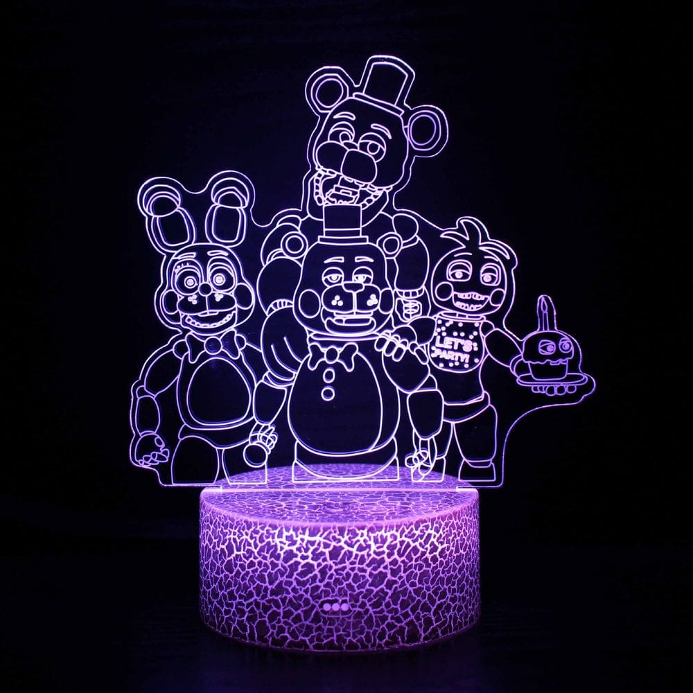 Luz noturna LED 3D Five Nights at Freddy`s Color Changing