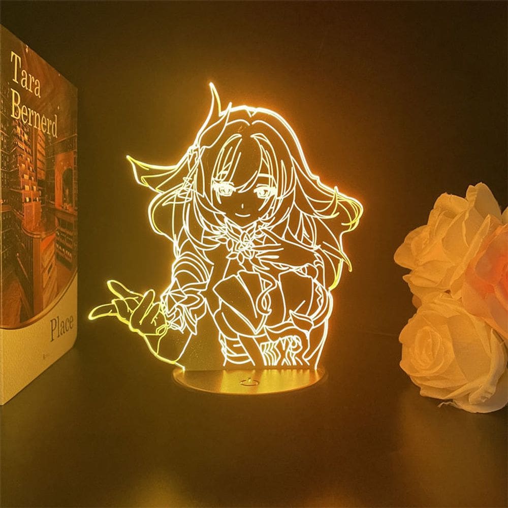 A luz noturna LED 3D Honkais afeta a mudança de cor das elísias