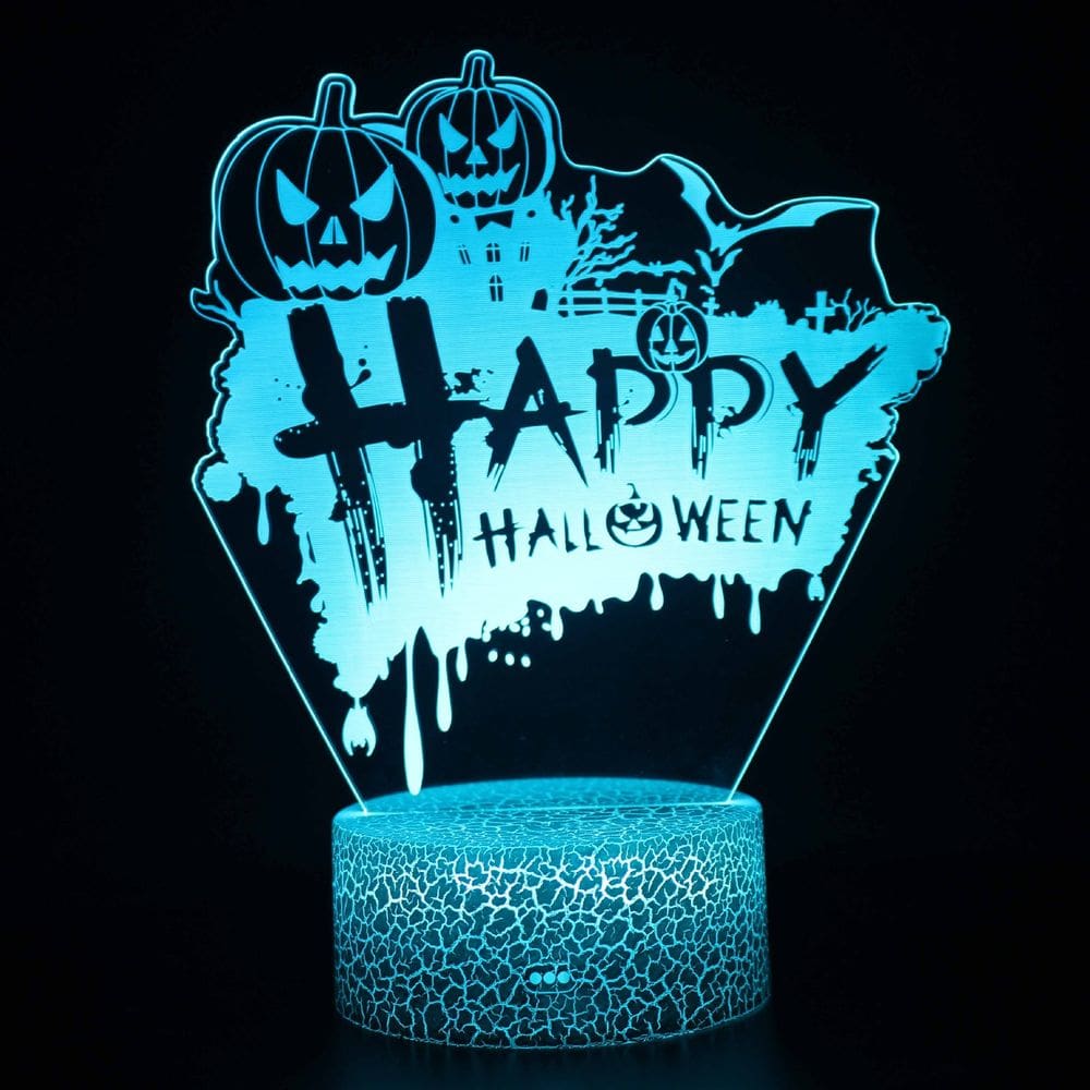 Luz noturna Happys Halloweens LED 3D que muda de cor para crianças