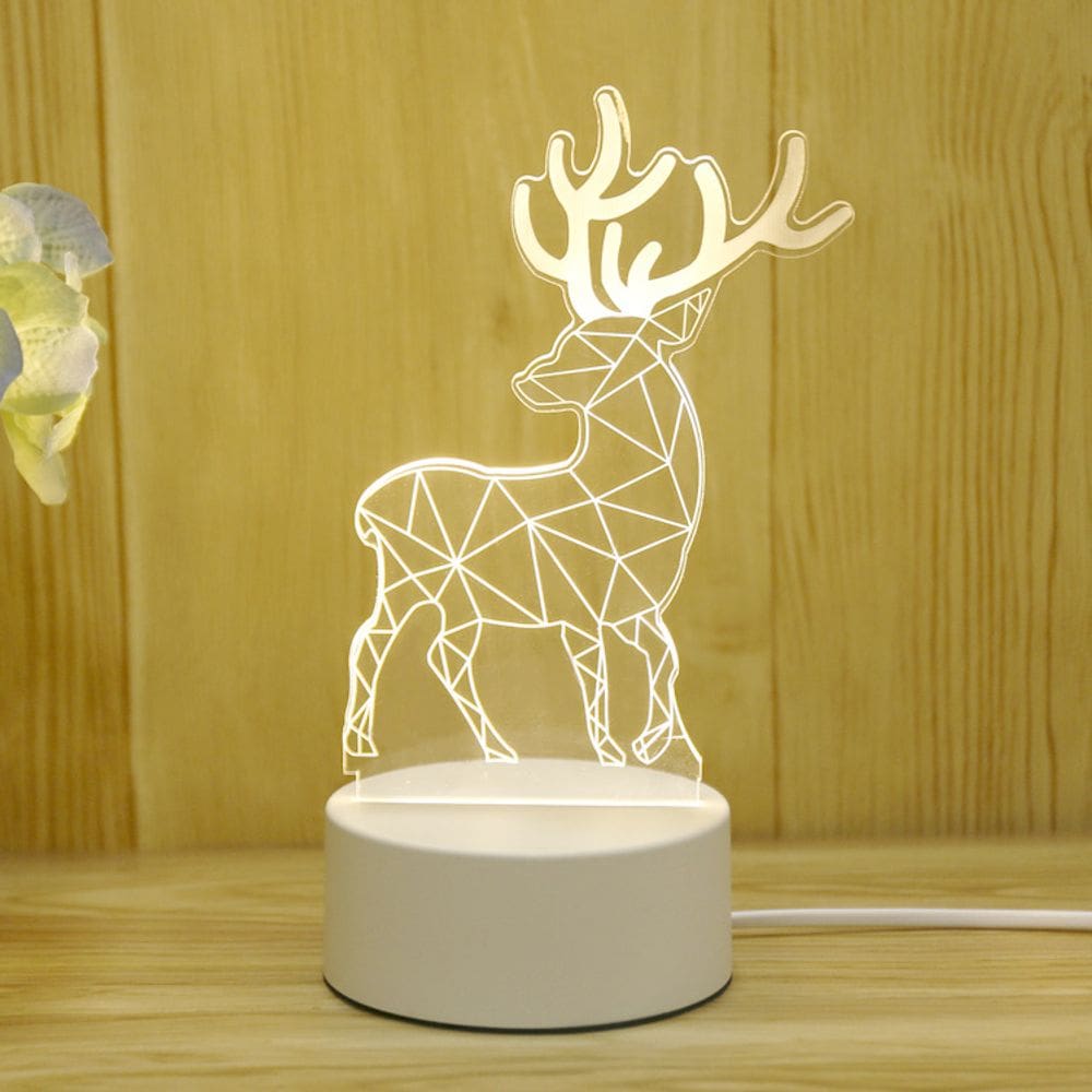 Luz noturna LED 3D Sikas Deers que muda de cor para crianças