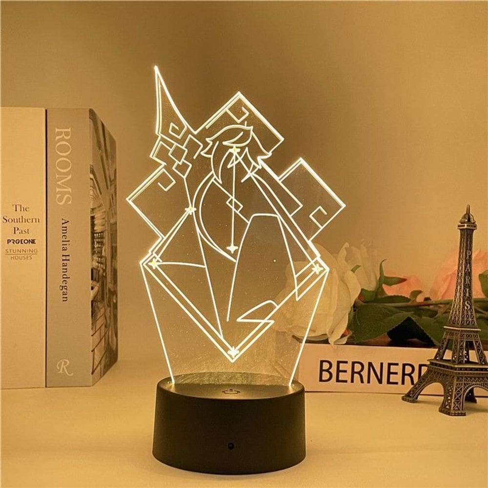 A luz noturna Genshins afeta a mudança de cor do LED 3D de Zhonglis