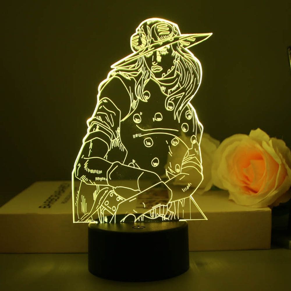 Luz noturna LED 3D JoJos Bizarres Adventures Gyros Zeppelis