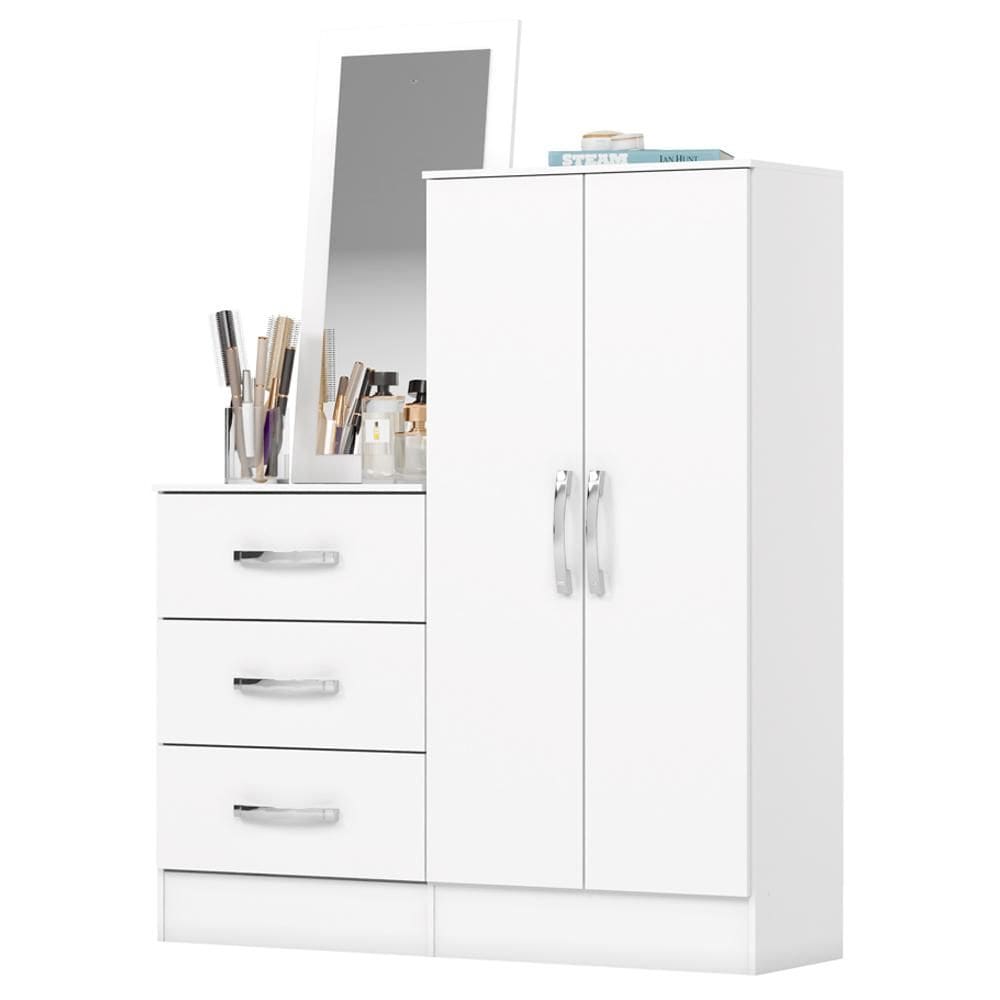Comoda Multiuso 2 Portas 3 Gavetas Com Espelho 115 cm B700 Briz