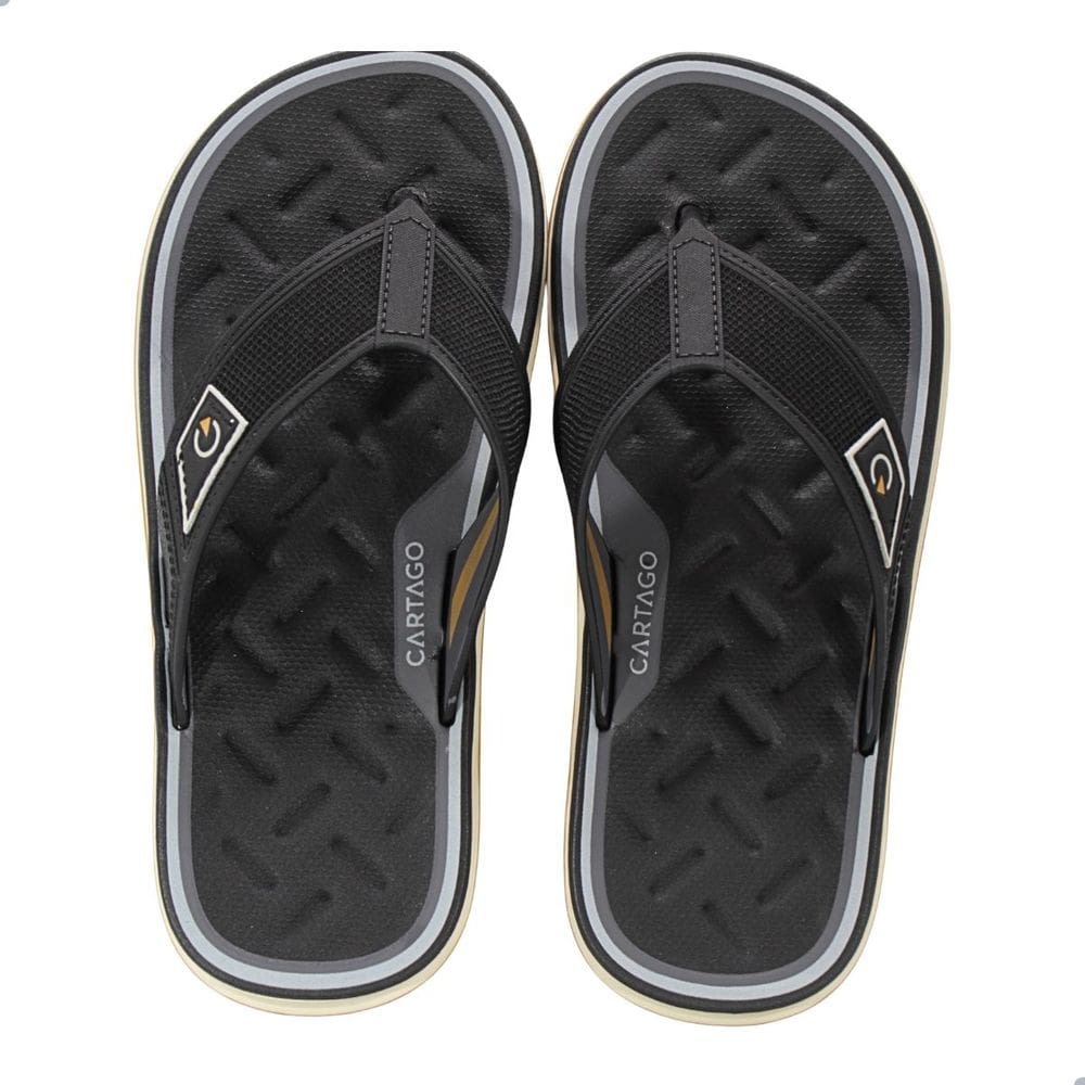 Chinelo Cartago 12308 Malaga Sport Bege/Amarelo/Preto