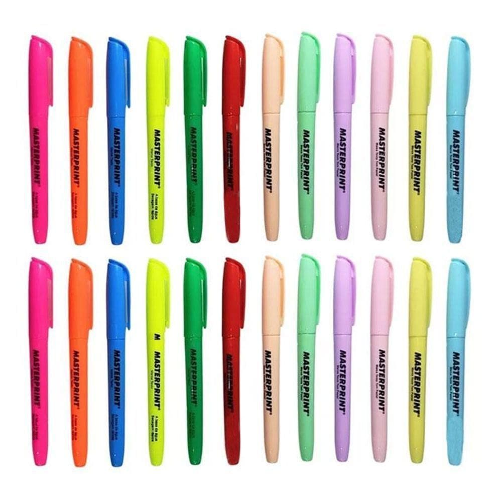Marca Texto Mp612 Neon E Pastel 24 Unidades - Masterprint