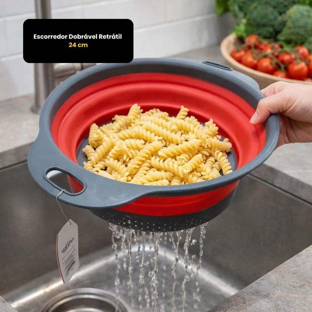 Escorredor Dobrável Retrátil 24 cm