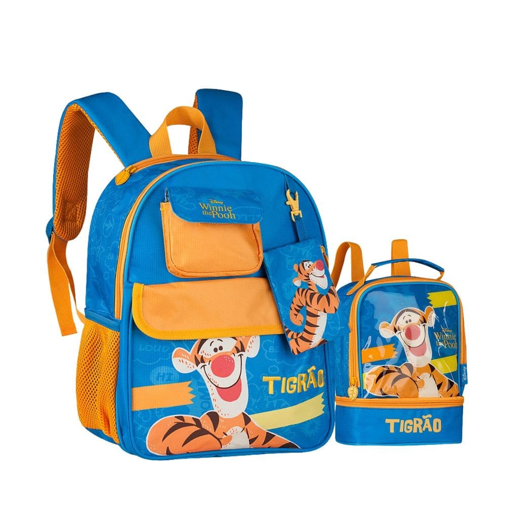 Mochila De Costas Tigrão  Lancheira Térmica Estojo Infantil