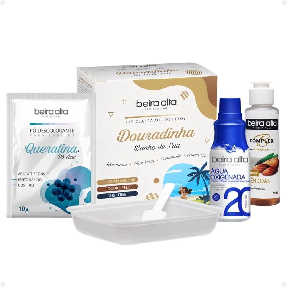 Kit Beira Alta Clareador De Pelos Douradinha Banho De Lua 200g