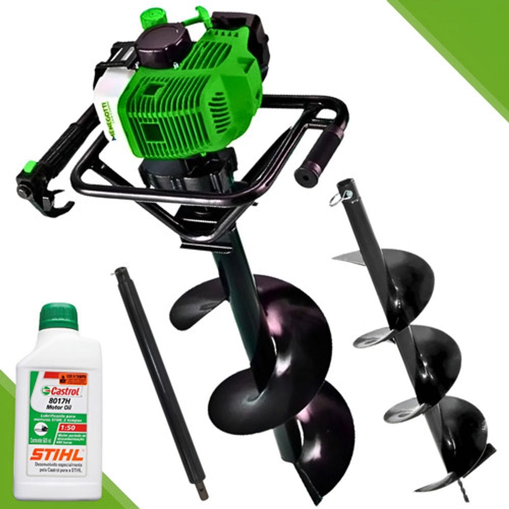 Perfurador De Solo Menegotti Broca 80x30, 80x20 + Óleo Stihl