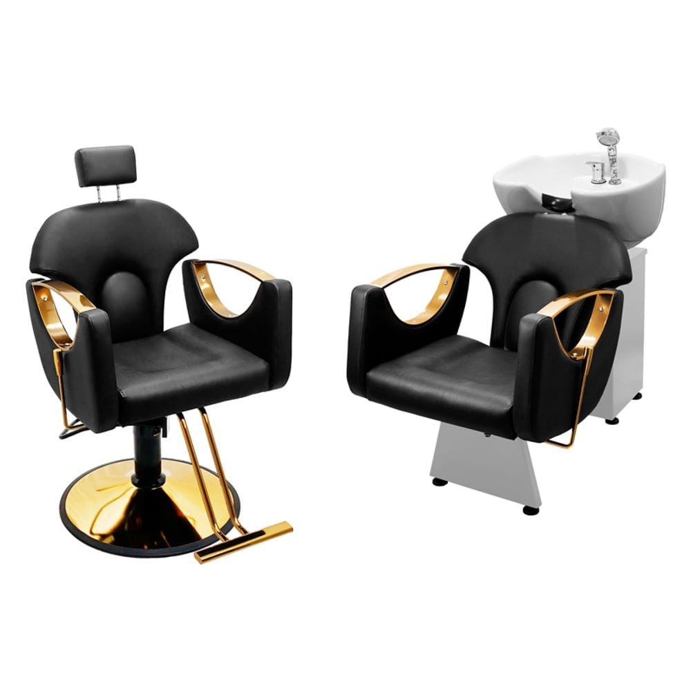 Kit Salão de Beleza 1 Cadeira Reclinável Redonda + 1 Lavatório Belarus
