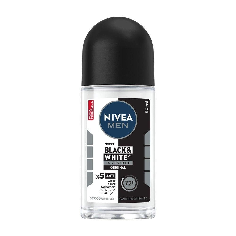 Desodorante Roll-on NIVEA MEN Black & White Invisible 50ml