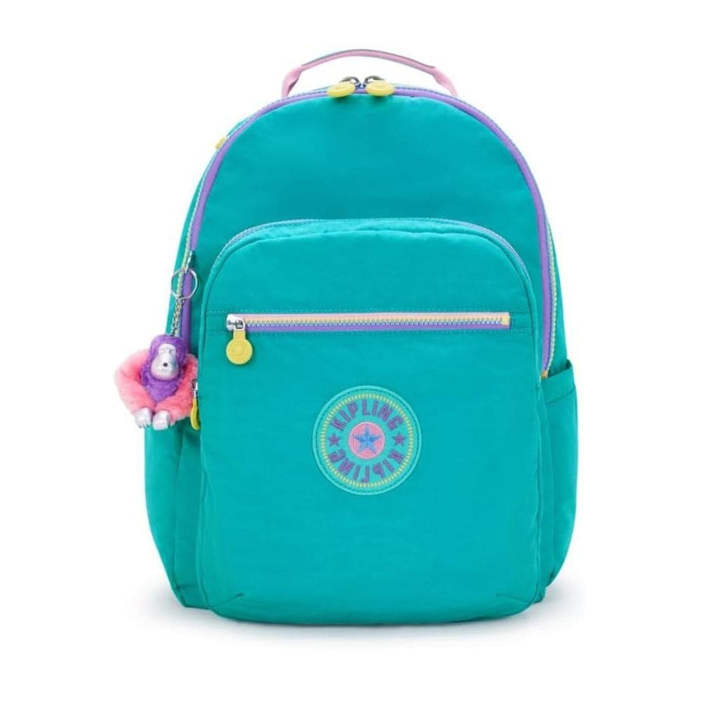 Mochila Kipling Seoul Rainbow Pop Verde Água Porta Notebook