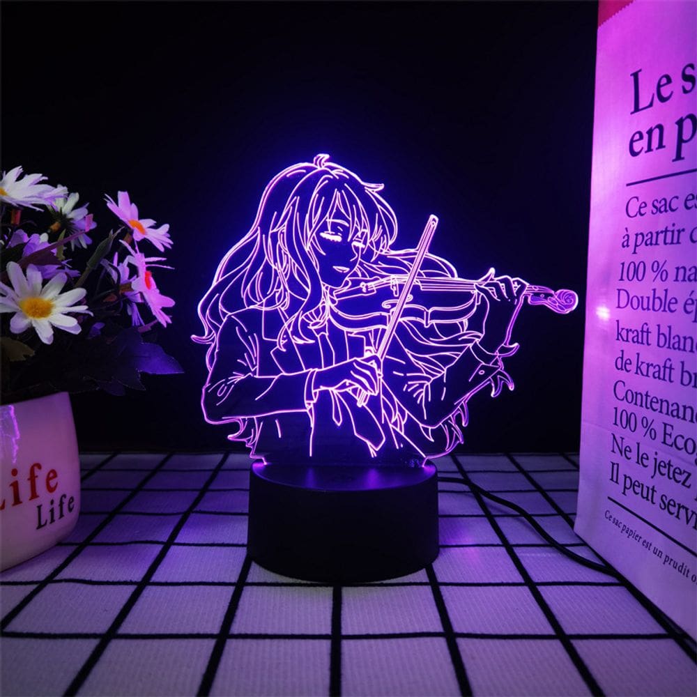 Estatueta 3D Night Light: Your Lie in April Kaori Miyazono