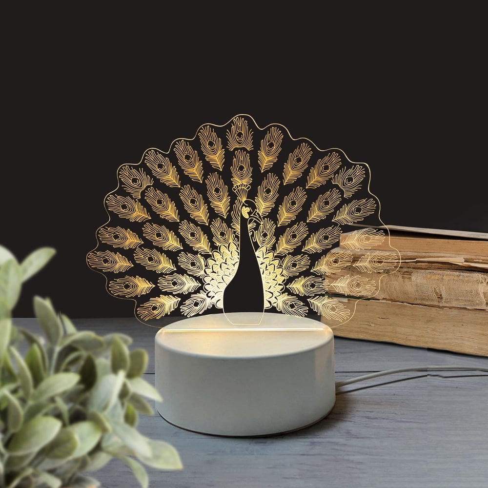 Luz noturna Creative 3D acrílico monocromático, luz quente