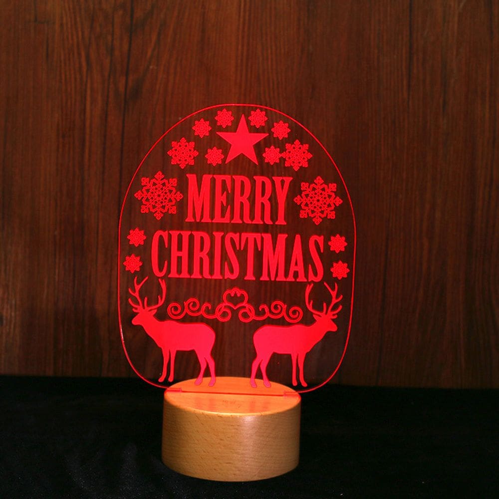 Acrílico de futebol colorido 3D com luz noturna com base de madeira