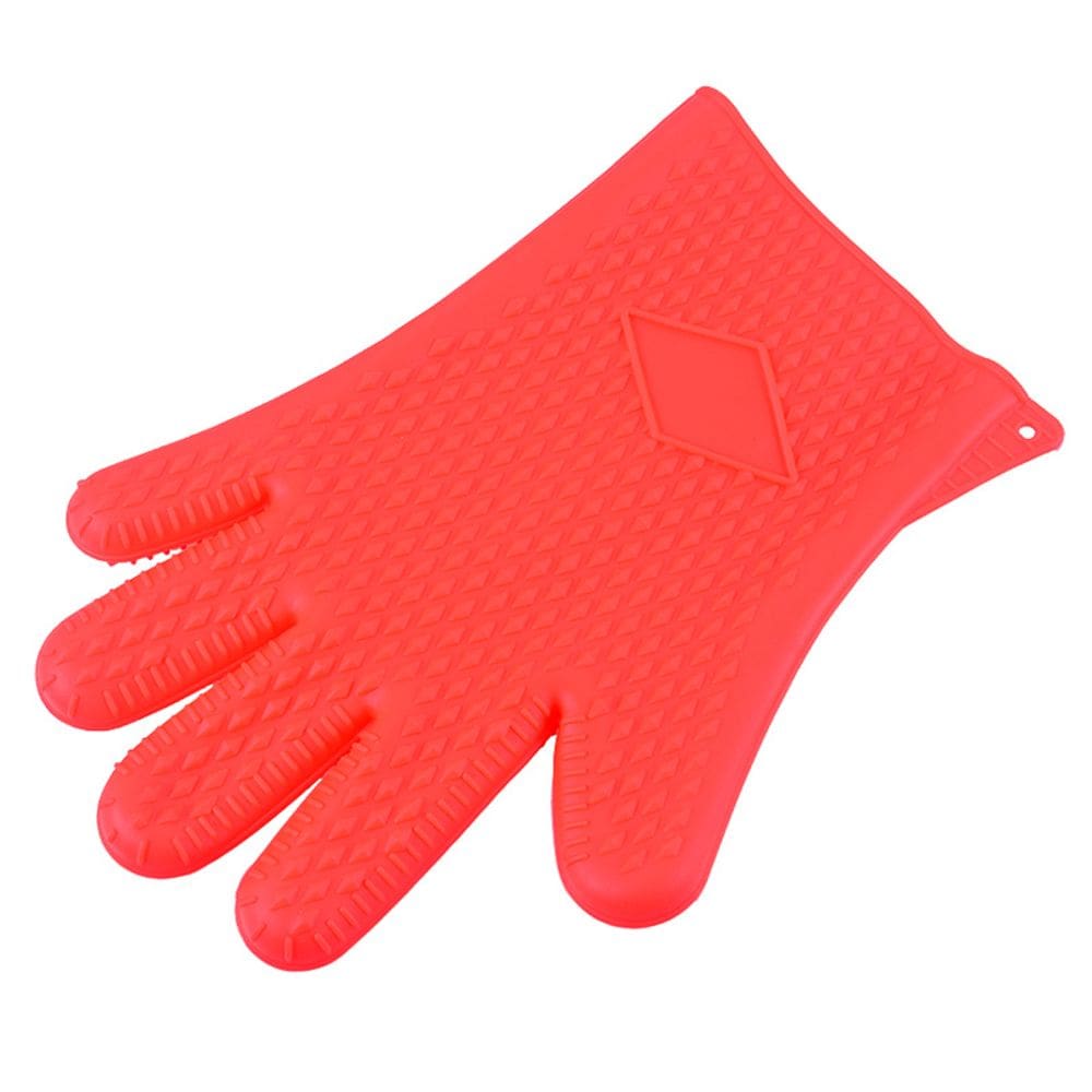 Luvas de silicone resistentes ao calor 200g para forno e panificação, vermelhas
