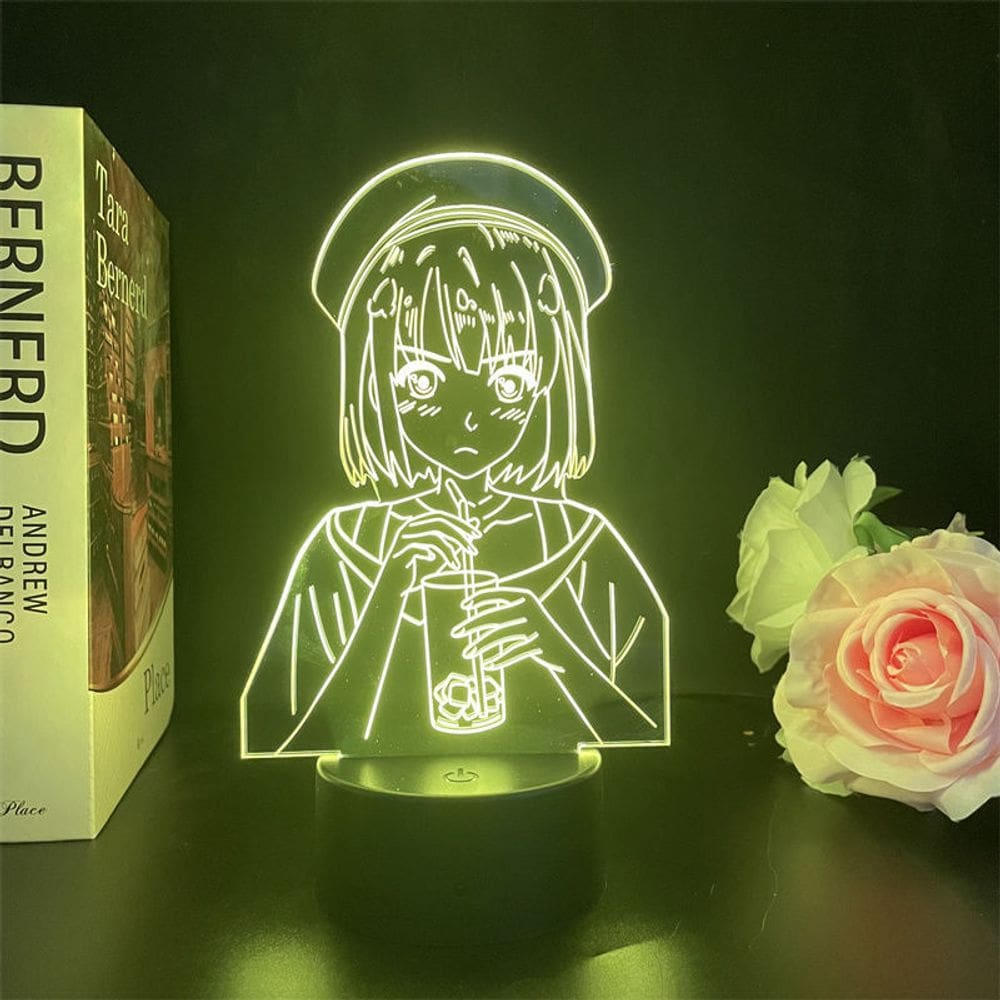 Luz noturna USB 3D Como criar uma namorada chata Kato Megumi