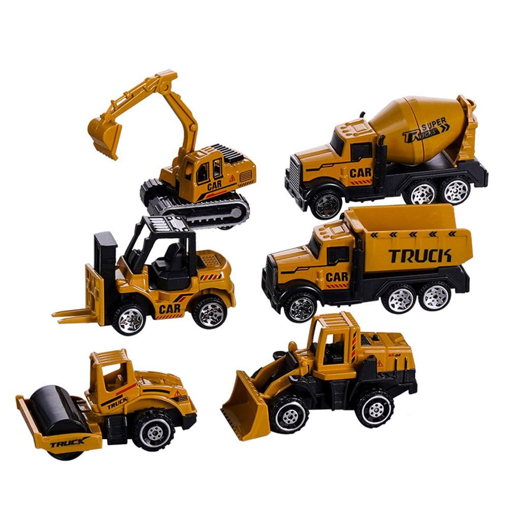 Conjunto de carros de brinquedo fundidos sob pressão Racing Fire Construction Vehicle x6