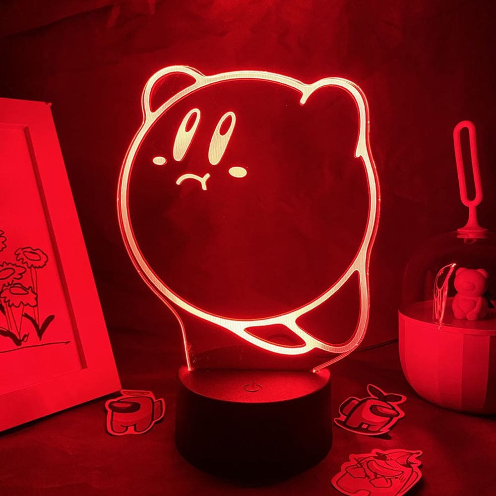 Lamp Kirby Game Anime Atmosphere E-Sports Room Decoração