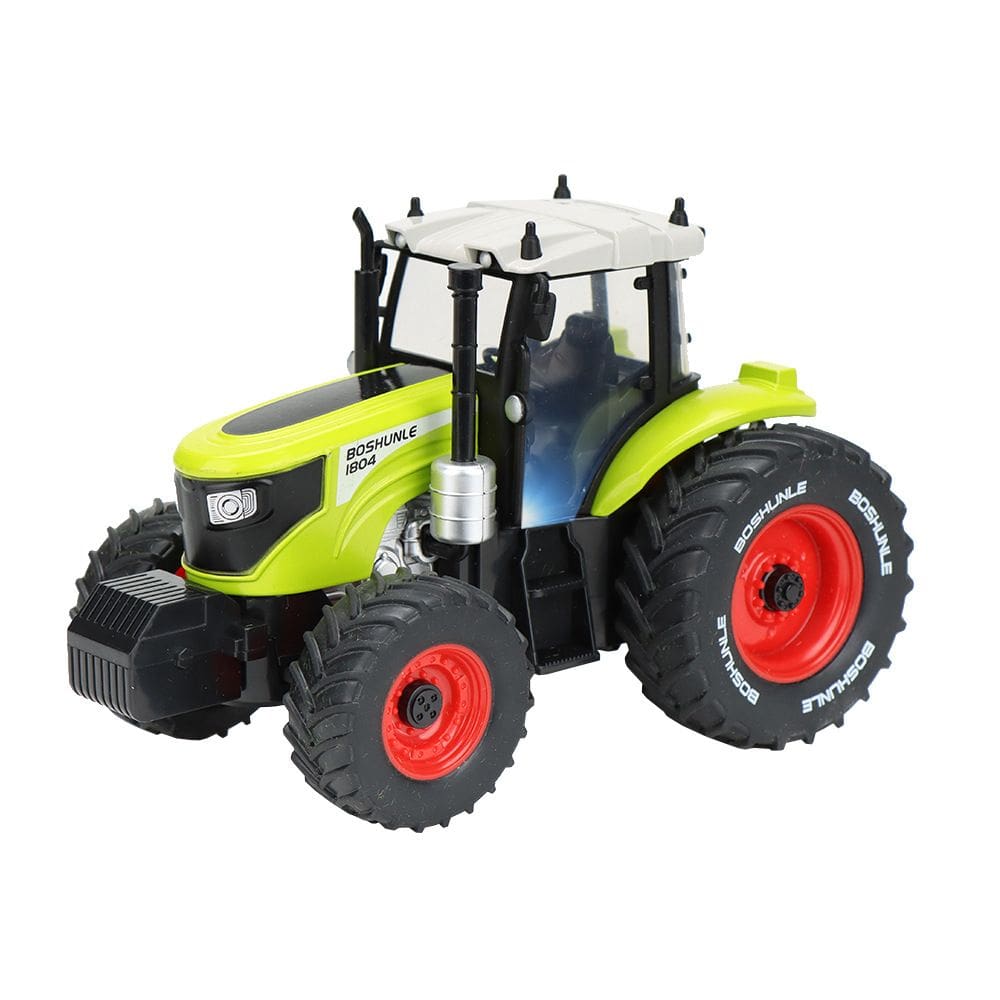 Trator Toy Farm verde em escala 1:24 com luzes e som