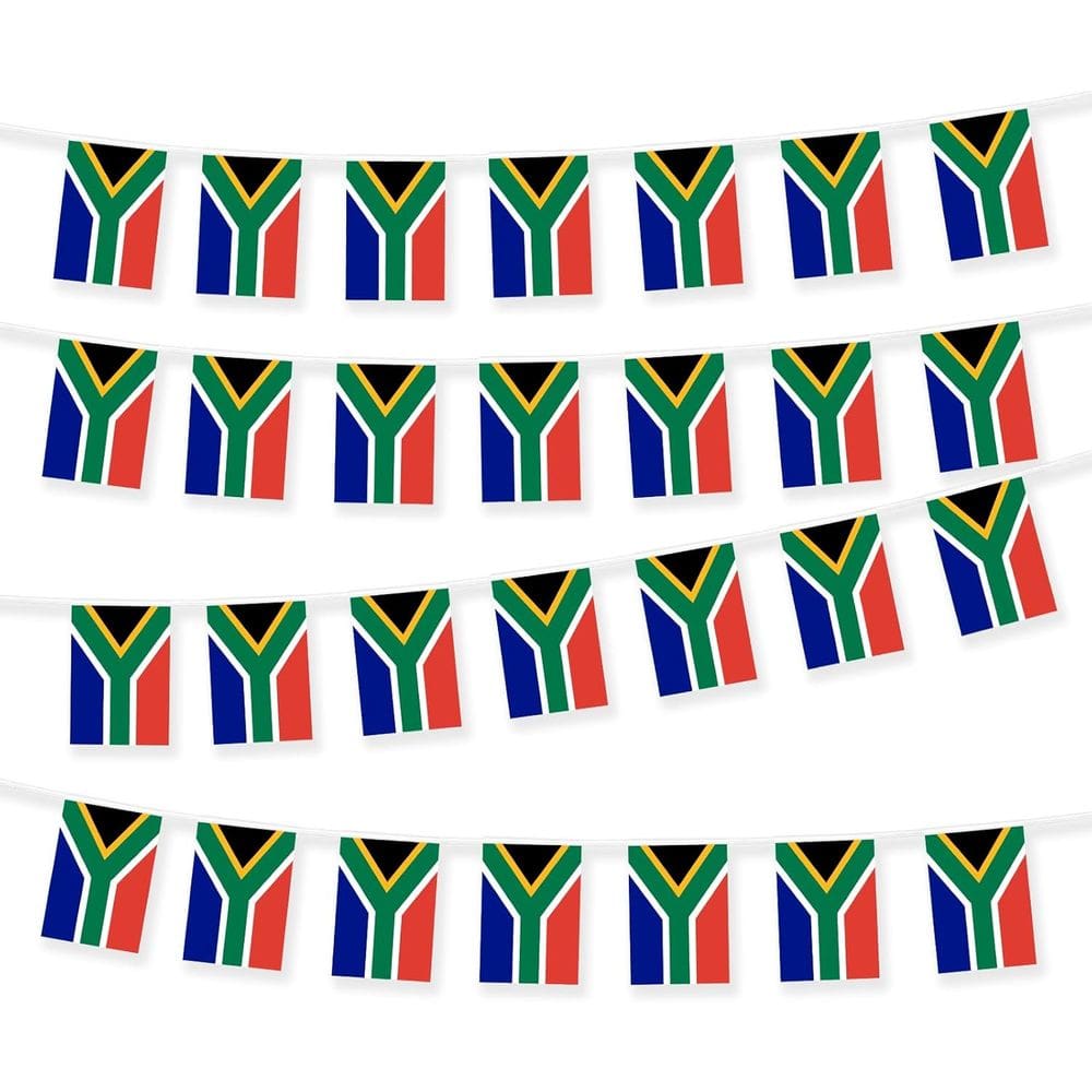 Bandeira Bunting Banner, bandeira da África do Sul, bandeiras penduradas em poliéster