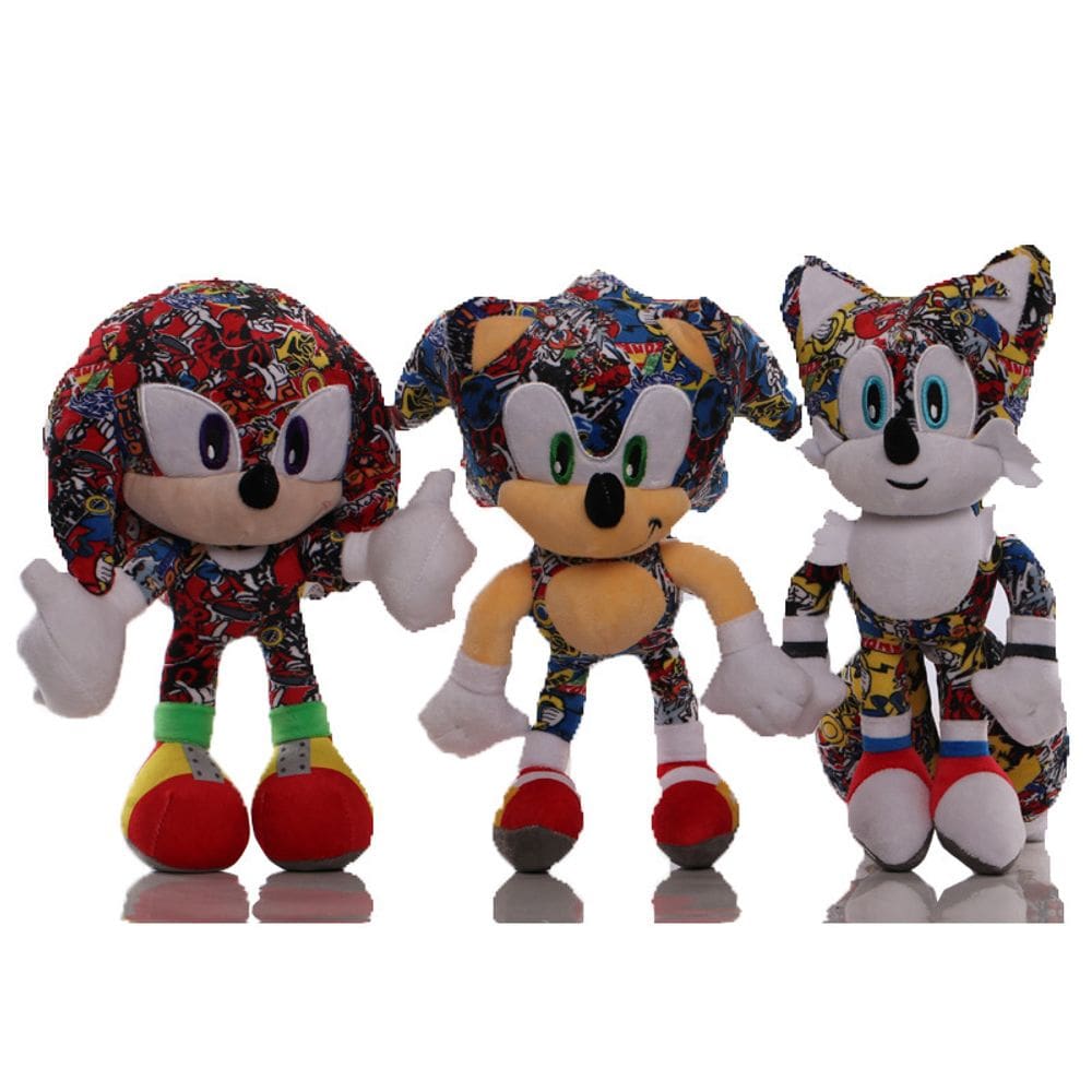 Boneco macio multicolorido de 20 cm de pelúcia Toy Sonic para crianças